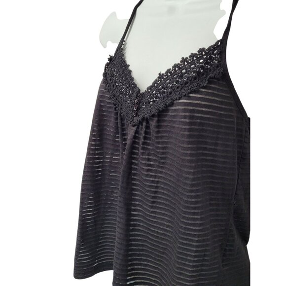 LEI Lace Trim Tank Top Stretch Junior M Fairy Grunge Y2K Elena Gilbert Spaghetti - Picture 3 of 12